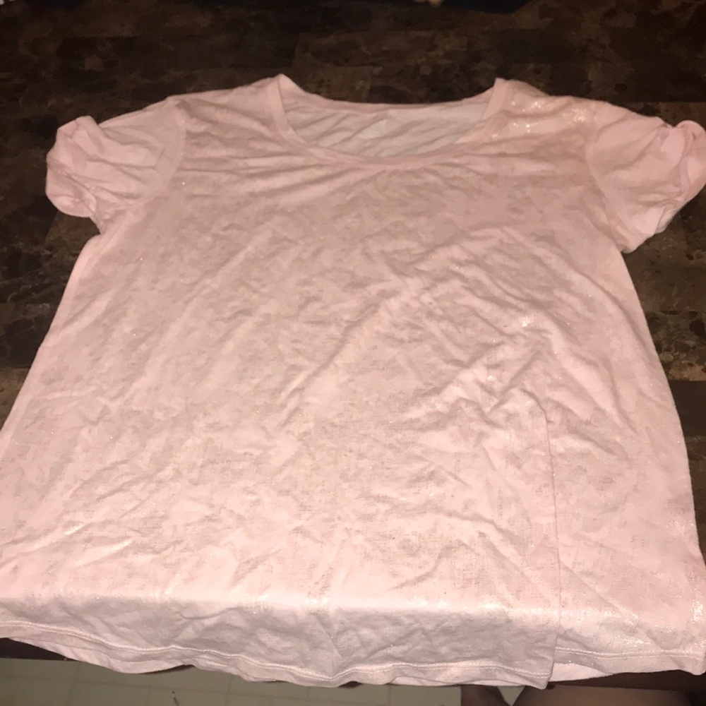 Light pink shirt with silver shimmer